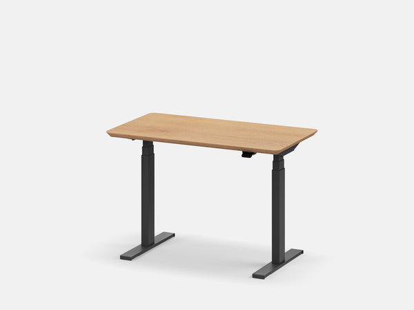 Oakywood Standing Desk Pro Mini in oak veneer with black accents – stylish wooden desk for productive work | oak veneer, , black