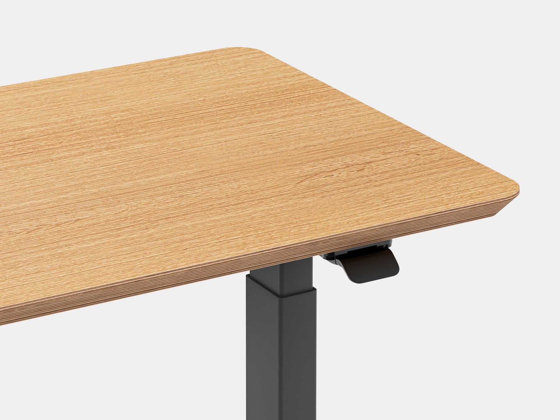 Oakywood Standing Desk Pro Mini in oak veneer with black accents – functional standing desk for home office | oak veneer, , black