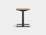Oakywood Standing Desk Pro Mini in oak veneer with black accents – ergonomic desk with height adjustment | oak veneer, , black
