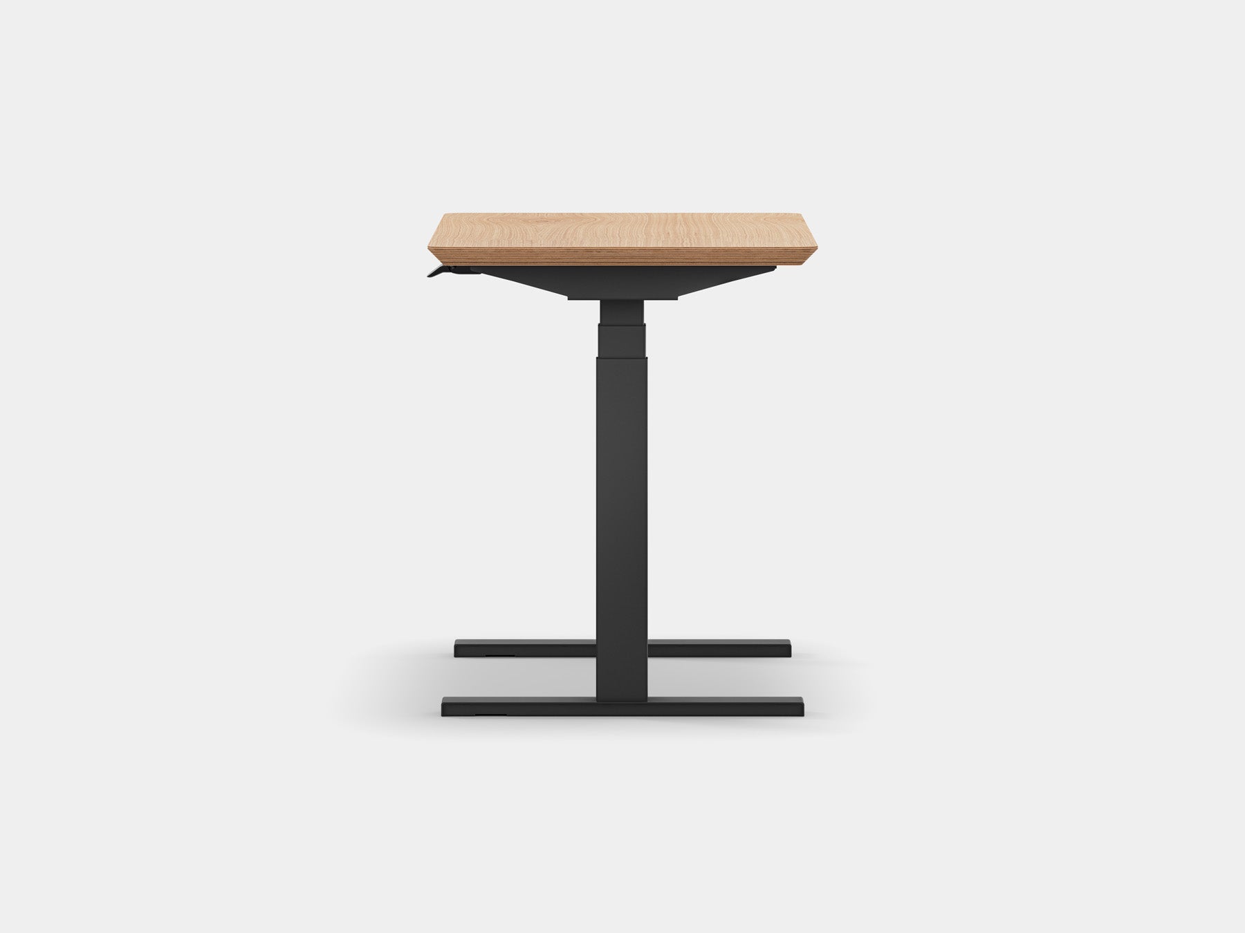 Oakywood Standing Desk Pro Mini in oak veneer with black accents – ergonomic desk with height adjustment | oak veneer, , black