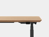 Oakywood Standing Desk Pro Mini in oak veneer with black accents – premium desk for tidy workspace | oak veneer, , black