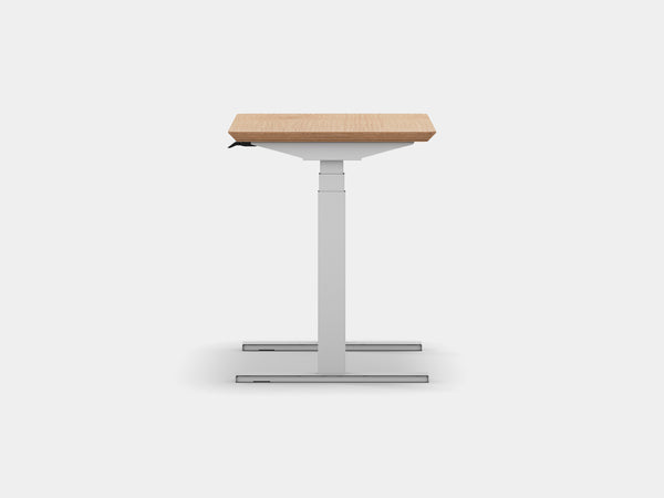 Oakywood Standing Desk Pro Mini in oak veneer with white accents – functional standing desk for productive work | oak veneer, , white
