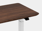 Oakywood Standing Desk Pro Mini in walnut with white accents – modern desk for ergonomic work setup | walnut, , white