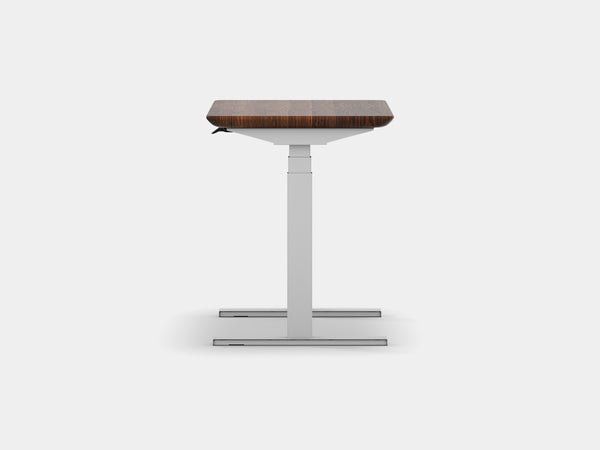 Oakywood Standing Desk Pro Mini in walnut with white accents – functional desk for home or office | walnut, , white