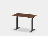 Oakywood Standing Desk Pro Mini in walnut veneer with black accents – premium dark wood desk for home office | walnut veneer, , black