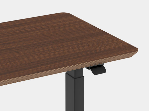 Oakywood Standing Desk Pro Mini in walnut veneer with black accents – ergonomic standing desk for tidy workspace | walnut veneer, , black