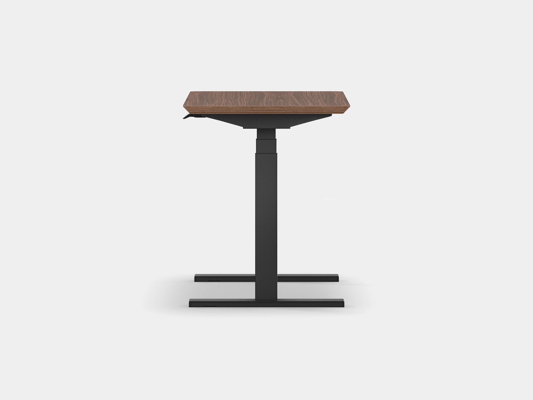 Oakywood Standing Desk Pro Mini in walnut veneer with black accents – functional desk for organized workspace | walnut veneer, , black