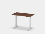 Oakywood Standing Desk Pro Mini in walnut veneer with white accents – modern standing desk for home office | walnut veneer, , white