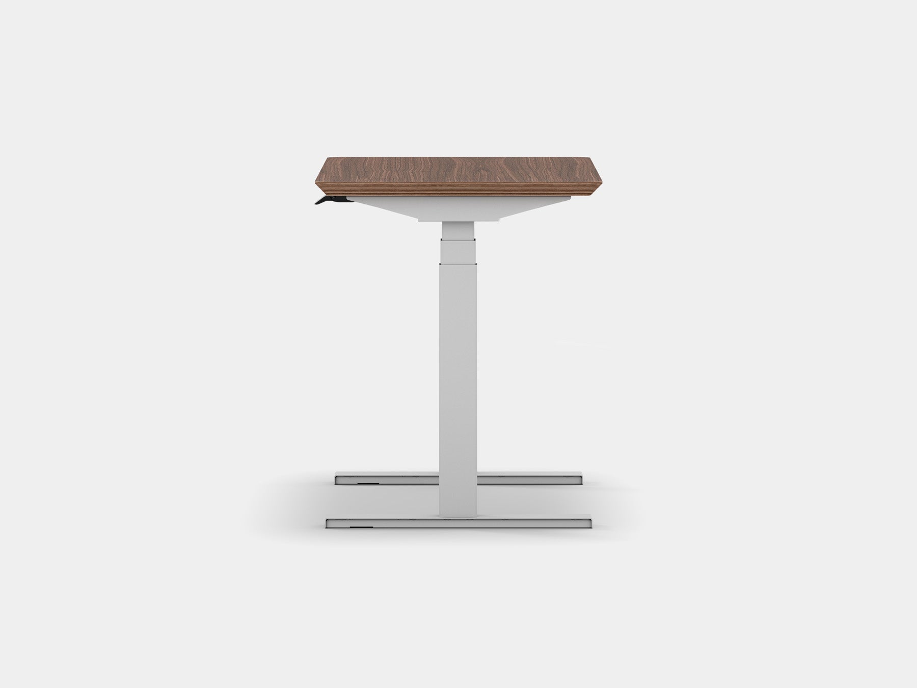 Oakywood Standing Desk Pro Mini in walnut veneer with white accents – functional adjustable desk for organized work | walnut veneer, , white
