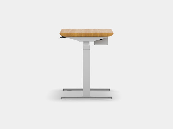 Oakywood Standing Desk Pro Mini Bundle in oak with white highlights – functional compact office bundle with Standing Desk Pro Mini | oak, , white