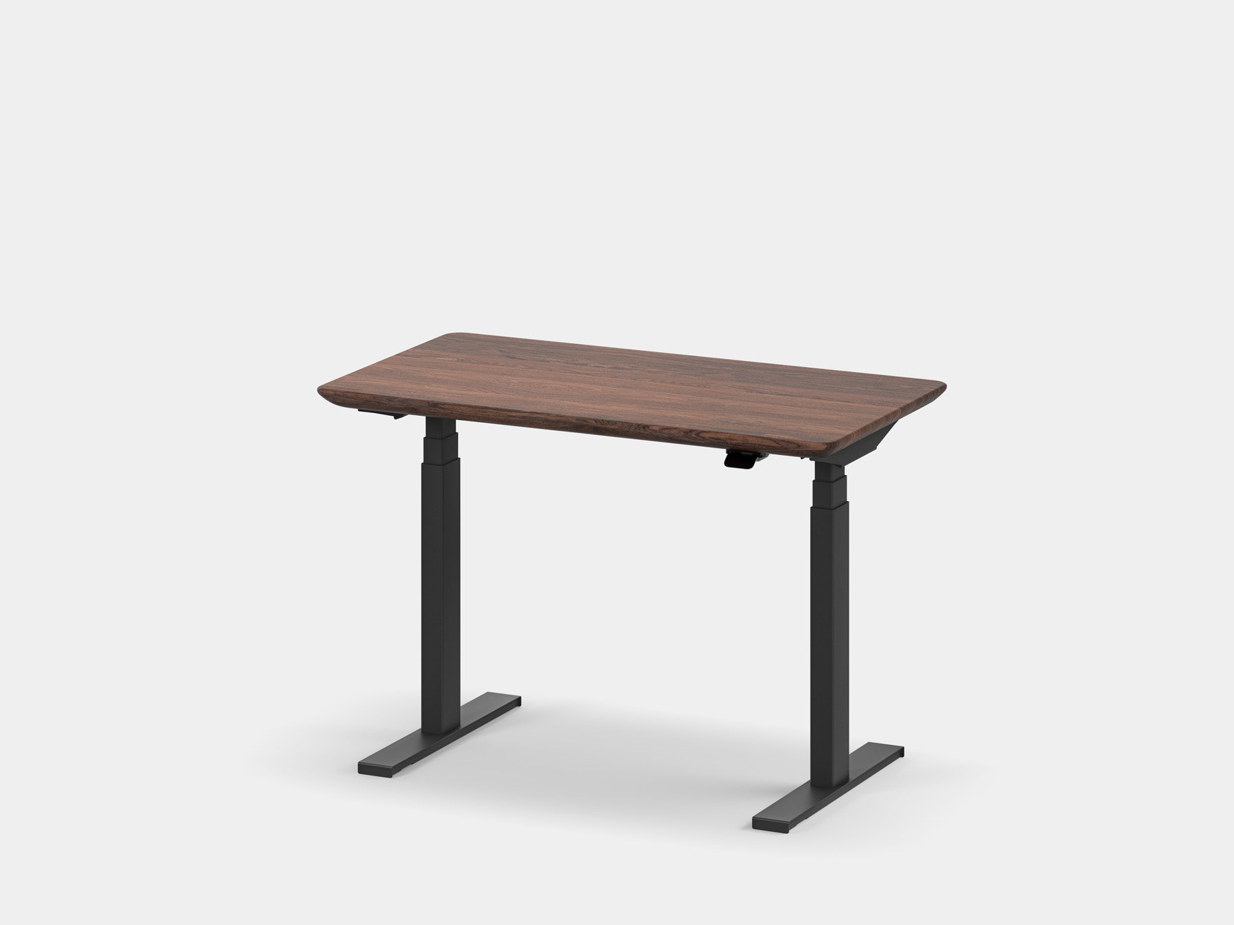 Oakywood Standing Desk Pro Mini Bundle in walnut with black accents – premium compact office setup with height adjustable mini desk and accessories | walnut, , black