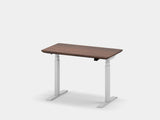 Oakywood Standing Desk Pro Mini Bundle in walnut with white accents – complete compact office setup with cable management | walnut, , white