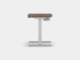 Oakywood Standing Desk Pro Mini Bundle in walnut veneer with white highlights – complete mini workspace with Standing Desk Pro Mini | walnut veneer, , white