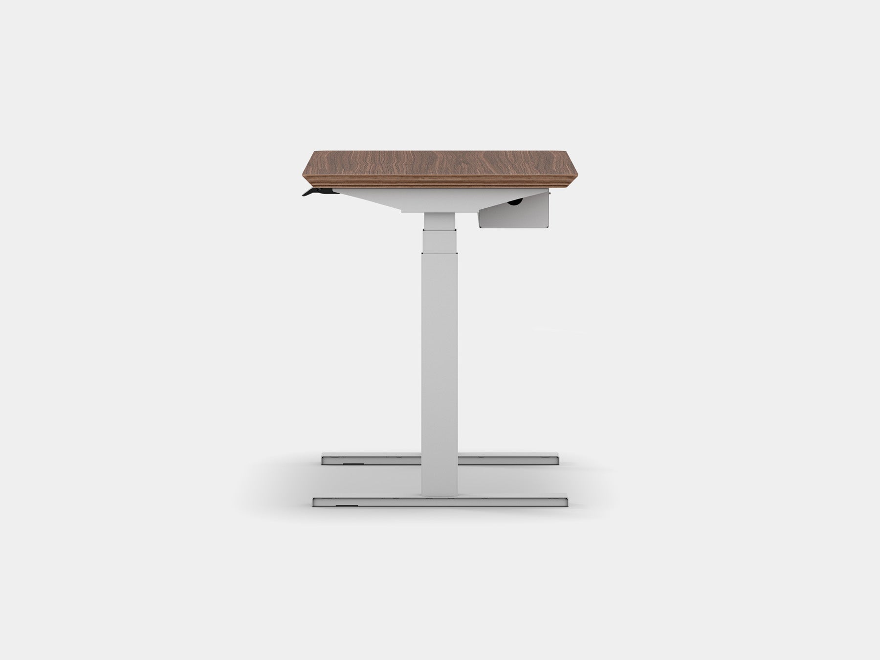 Oakywood Standing Desk Pro Mini Bundle in walnut veneer with white highlights – complete mini workspace with Standing Desk Pro Mini | walnut veneer, , white