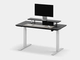 Oakywood Desk Setup Pro in black with white accents – modern office setup with desk shelf, drawers, and felt & cork desk mat | black, , white