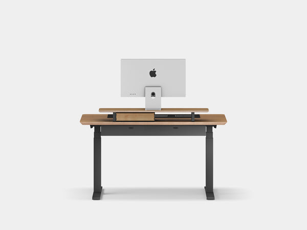 Oakywood Desk Setup Pro crafted from oak veneer with black finish – functional office setup with desk shelf, cable tray, and modular storage | oak veneer, , black