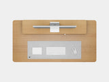 Oakywood Desk Setup Pro made of oak veneer with white accents – functional workspace with desk shelf, large drawer, and felt & cork mat | oak veneer, , white