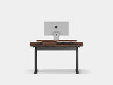 Oakywood Desk Setup Pro crafted from walnut with black finish – ergonomic office setup with desk shelf, cable tray, and grommet | walnut, , black