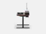 Oakywood Desk Setup Pro in walnut with black highlights – functional desk bundle featuring Standing Desk Pro and workspace organizers | walnut, , black