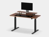 Oakywood Desk Setup Pro in walnut veneer with black accents – ergonomic desk setup with Standing Desk Pro, drawers, and cable management | walnut veneer, , black