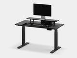 Oakywood Desk Setup Touch Bundle in black with black accents – premium office setup with Standing Desk Touch, desk shelf, and large modular drawer | black, , black
