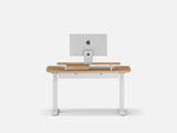 Oakywood Desk Setup Touch Bundle crafted from oak with white finish – complete workspace organization with felt & cork mat and under-desk cable tray | oak, , white