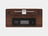 Oakywood Desk Setup Touch Bundle made of walnut with black accents – elegant ergonomic desk bundle with grommet, monitor riser, and accessories | walnut, , black
