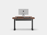 Oakywood Desk Setup Touch Bundle crafted from walnut veneer with black finish – functional ergonomic workspace with cable tray, grommet, and accessories | walnut veneer, , black