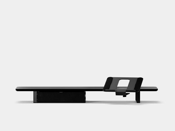 Oakywood Desk Shelf Bundle – Drawer & Laptop Stand in solid black with single drawer and black accents – modern minimalist monitor and laptop riser | black, single drawer, black