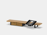Oakywood Desk Shelf Bundle – Drawer & Laptop Stand crafted from oak with dual drawers and black accents – modern monitor stand and laptop riser | oak, dual drawer, black