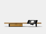 Oakywood Desk Shelf Bundle – Drawer & Laptop Stand in natural oak with single drawer and black accents – elegant wooden monitor riser and organizer | oak, single drawer, black