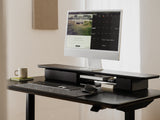 oakywood wooden desk shelf pro, solid wood monitor stand desk setup | black, , 