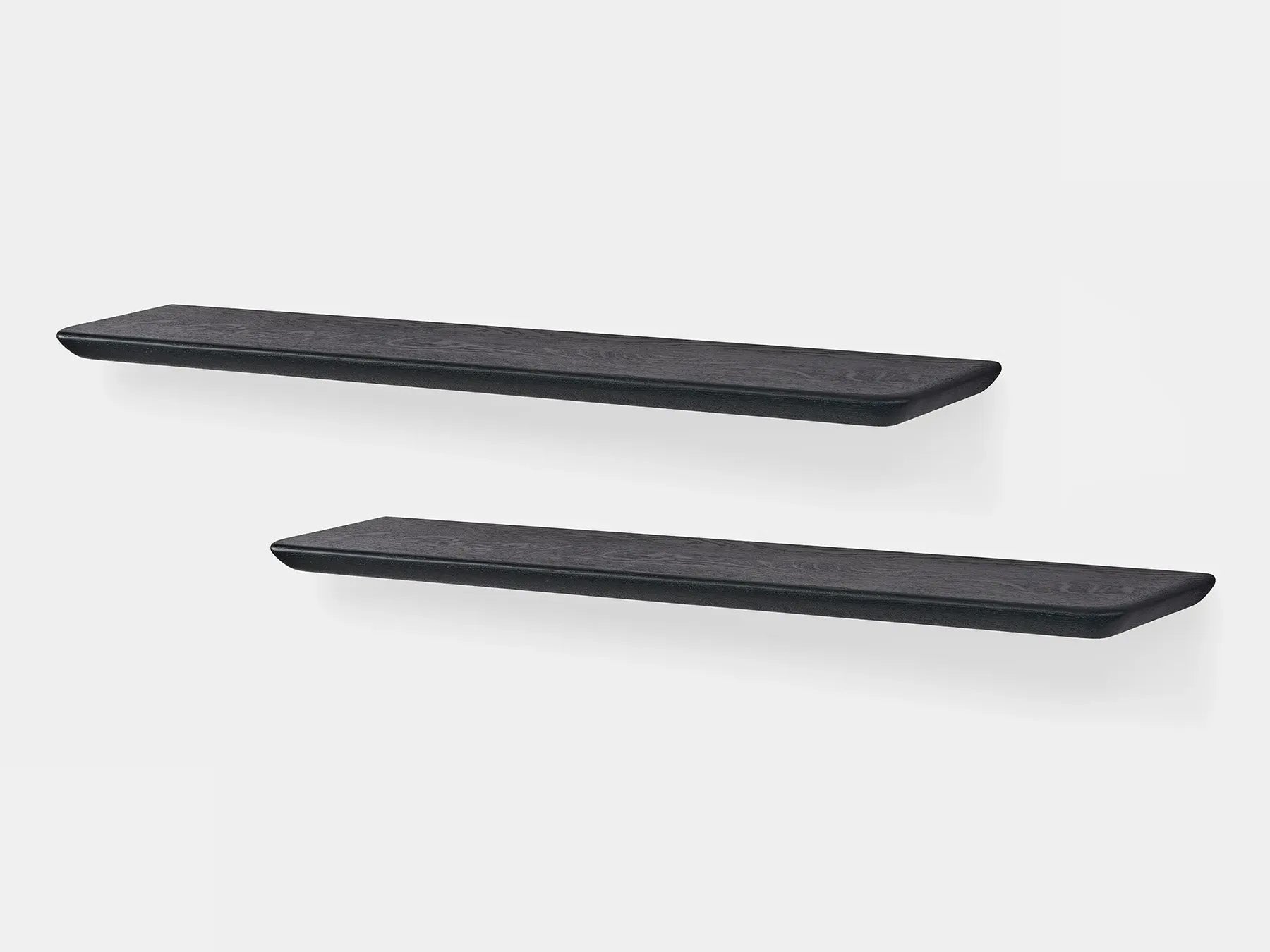 Oakywood Floating Shelf Bundle in black – modern black shelf for minimalist wall organization | black, 