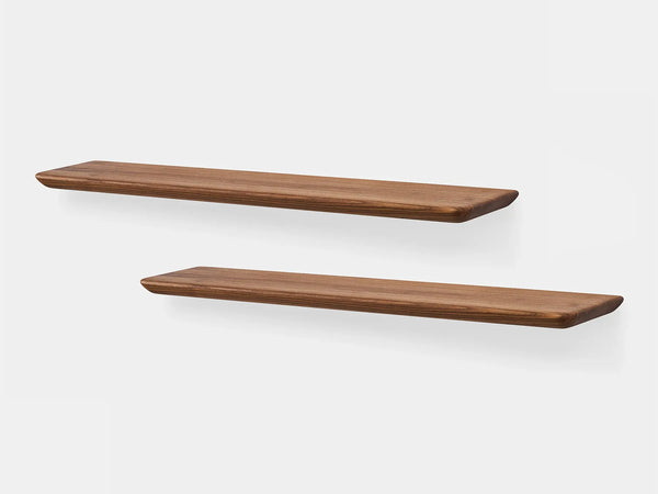 Oakywood Floating Shelf Bundle in walnut – premium dark wood shelf for stylish wall storage | walnut, 