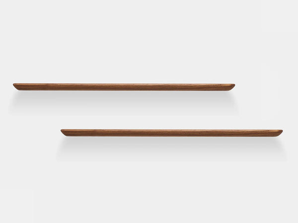 Oakywood Floating Shelf Bundle in walnut – functional and elegant shelf for organizing your workspace | walnut, 