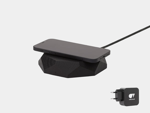black Geometric Charging Pad with EU plug | black, EU (Adapter type C)