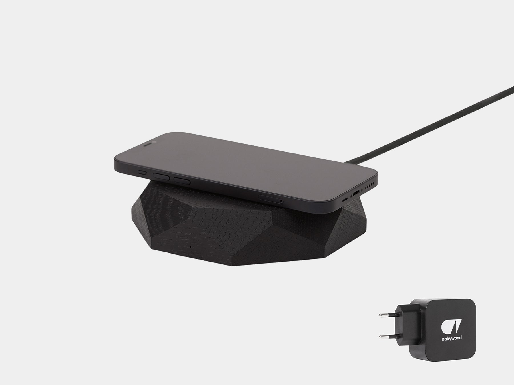 black Geometric Charging Pad with EU plug | black, EU (Adapter type C)