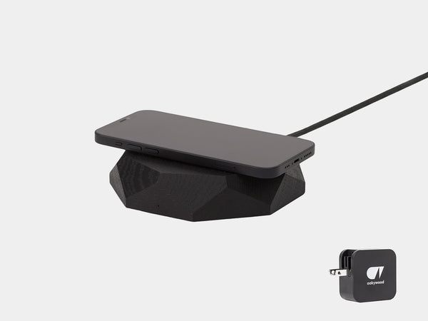 black Geometric Charging Pad with US plug | black, US/CA (Adapter type A)