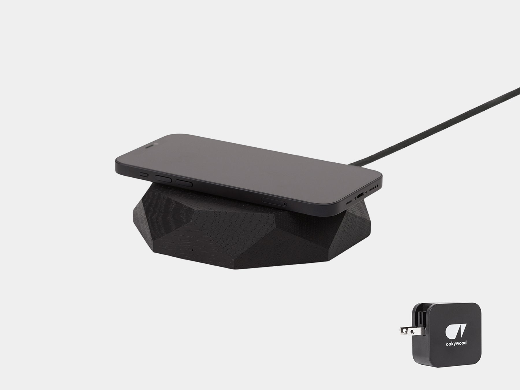 black Geometric Charging Pad with US plug | black, US/CA (Adapter type A)