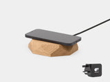 oak Geometric Charging Pad with UK plug | oak, UK (Adapter type G)