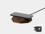 walnut Geometric Charging Pad with UK plug | walnut, UK (Adapter type G)