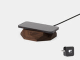 walnut Geometric Charging Pad with US plug | walnut, US/CA (Adapter type A)