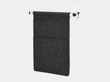 Oakywood Hanging Desk Organizer featuring anthracite felt pocket, black rod and white clamps – elegant side mounted desk organizer for everyday essentials | anthracite, black, white