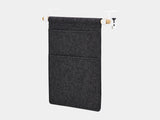 Oakywood Hanging Desk Organizer featuring anthracite felt pocket, oak rod and white clamps – minimalist felt pocket with natural wood accent for workspace items | anthracite, oak, white