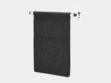 Oakywood Hanging Desk Organizer featuring anthracite felt pocket, walnut rod and white clamps – stylish hanging desk organizer with dark wood detail | anthracite, walnut, white