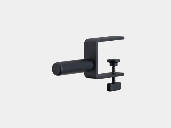 Oakywood Desk-Mounted Headphone Hook in black wood with black finish – sleek side mounted hook for headphones and other desk items | black, black