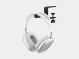 Oakywood Desk-Mounted Headphone Hook crafted from black wood with black accents – minimalist adjustable hook for headphones and bags | black, black
