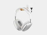 Oakywood Desk-Mounted Headphone Hook made of oak with white accents – adjustable desktop hook for headphones, bags, and small items | oak, white