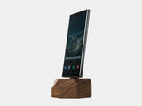 oakywood walnut smartphone dock side view | walnut, 