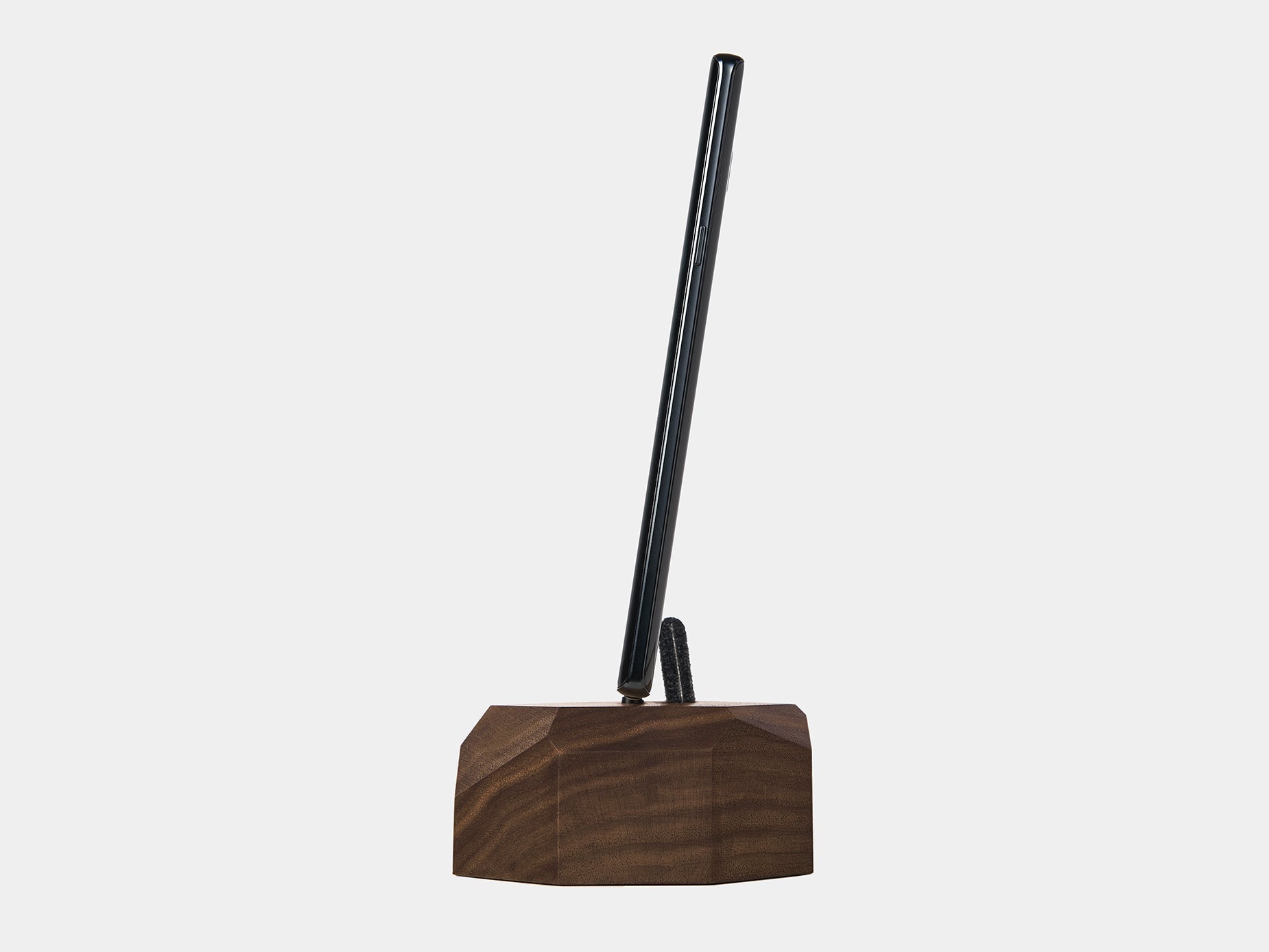 oakywood walnut smartphone dock side view | walnut, 